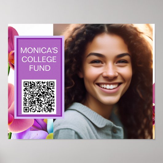Orchideeën Aangepaste QR Code Poster Bord (Voorkant)