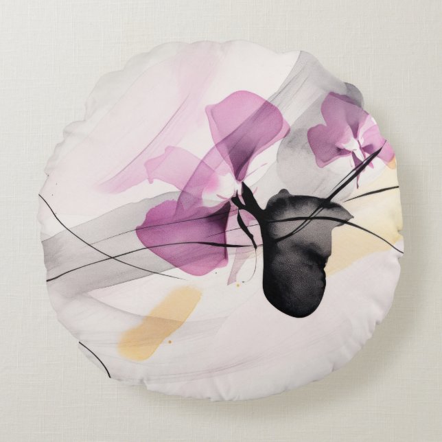 Orchideeën abstracte patroonachtergrond rond kussen (Voorkant)