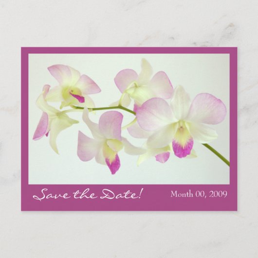 Orchideeën Ansichtkaart, Bewaar de datum! Aankondigingskaart (Voorkant)