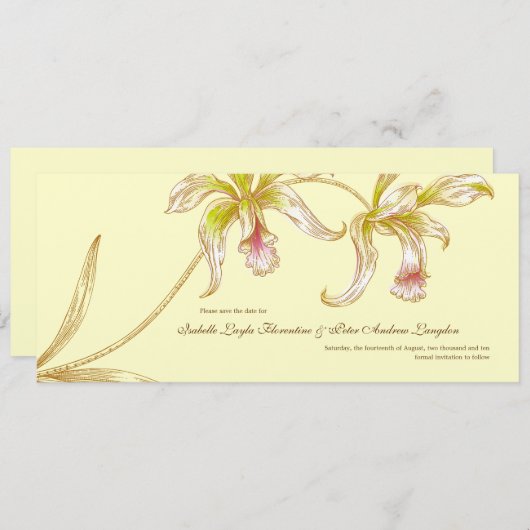  Orchideeën Bewaar de datum Bruiloft Kaart (Voorkant / Achterkant)