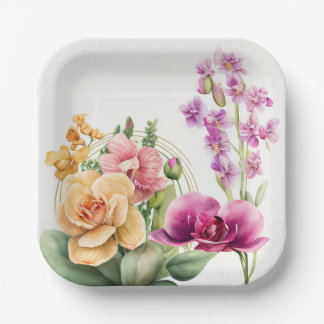 Orchideeën Blaas Platen Papieren Bordje