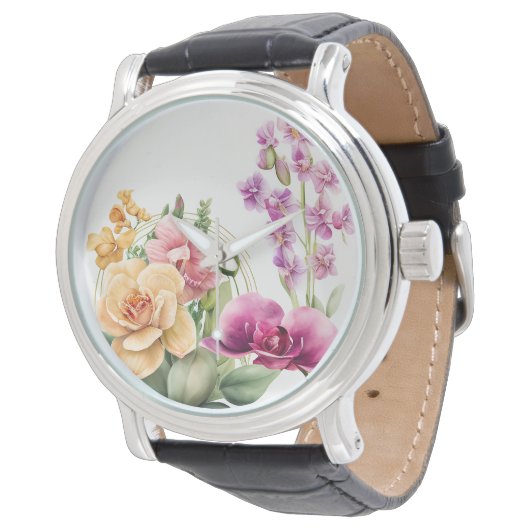 Orchideeën Blast  Horloge (Gekanteld)