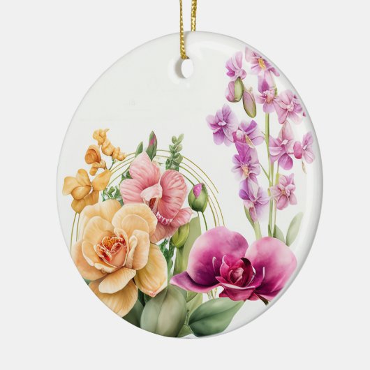 Orchideeën Blast Keramisch Ornament (Links)