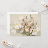 Orchideeën bloem  oude illustratie kaart (Voorkant / Achterkant in situ)