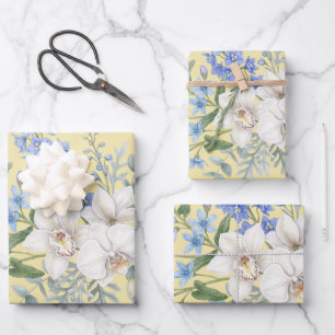 Orchideeën Bloemboeket, Aquarel Bloemen Inpakpapier Vel