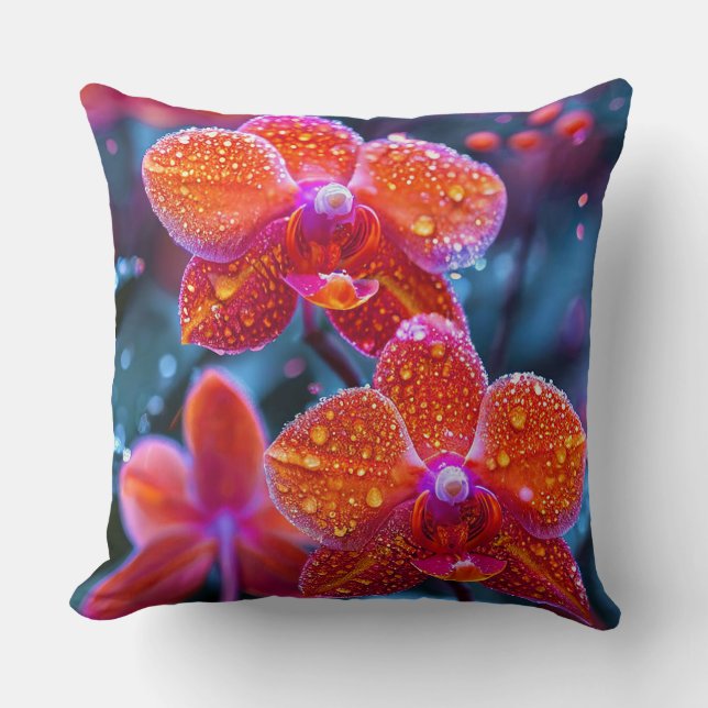 Orchideeën bloemen kussen (Voorkant)