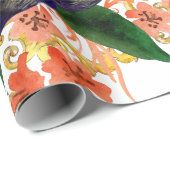 Orchideeën Bloemventilator Waterverf  Cadeaupapier (Rol Hoek)