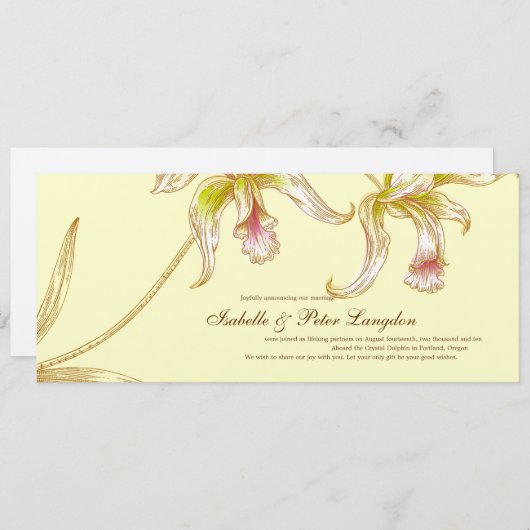  orchideeën bruiloft aankondiging Kaart (Voorkant / Achterkant)