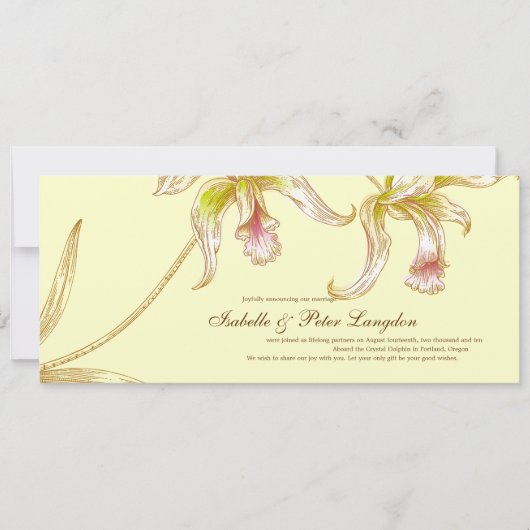  orchideeën bruiloft aankondiging Kaart (Voorkant)