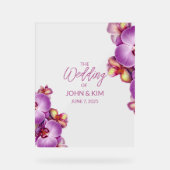 Orchideeën bruiloft acryl bord (Voorkant)