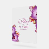 Orchideeën bruiloft acryl bord (Hoek)