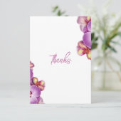 Orchideeën bruiloft bedankkaart (Staand voorkant)
