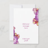 Orchideeën bruiloft bedankkaart (Achterkant)
