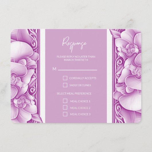 Orchideeën bruiloft foto QR behuizing Kaarten (Achterkant)