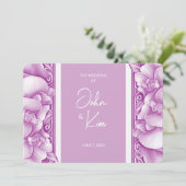 Orchideeën bruiloft  foto uitnodiging (Staand voorkant)