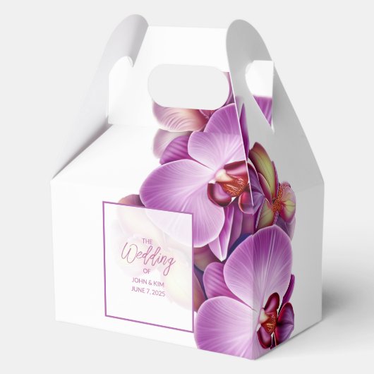 Orchideeën bruiloft gunst box bedankdoosjes (Voorkant)