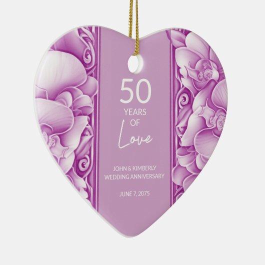 Orchideeën  bruiloft Jubileum Foto Ornament (Rechts)