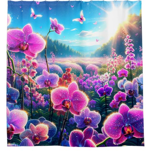 Orchideeën Douchegordijn (Voorkant)