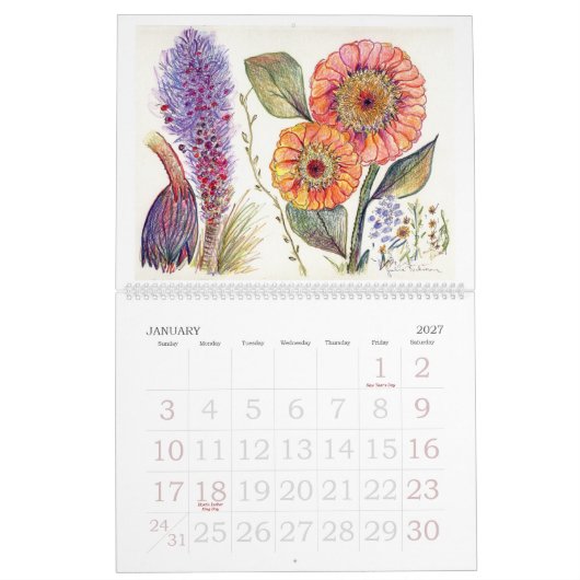 Orchideeën en andere bloemen kalender (Jan 2027)