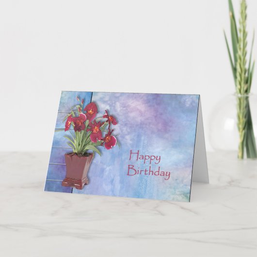 Orchideeën en aquarel kaart (Voorkant)