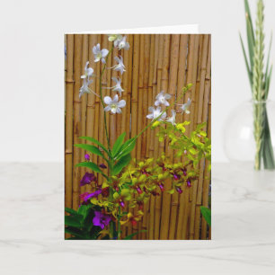 Orchideeën en Bamboe Kaart