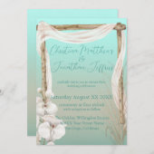 Orchideeën en Boho Arch op het strand bruiloft Kaart (Voorkant / Achterkant)