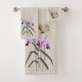 Orchideeën en Butterflies Bath Towel Set Bad Handdoek