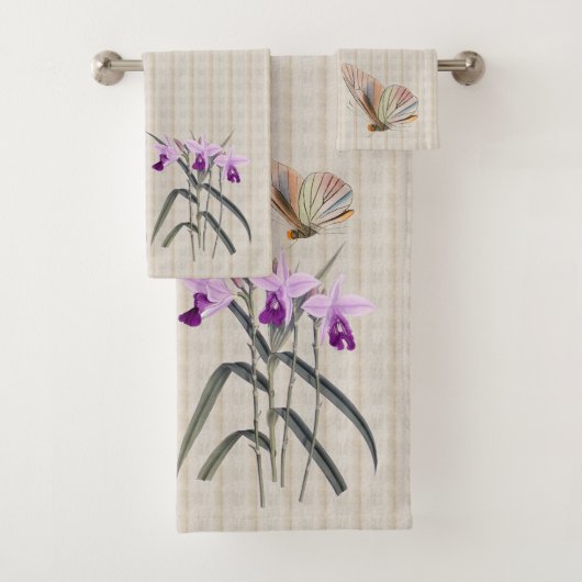 Orchideeën en Butterflies Bath Towel Set Bad Handdoek (Insitu)