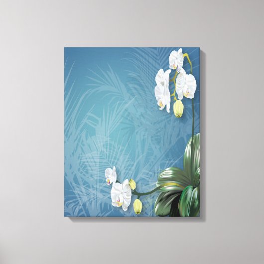 Orchideeën en Ferns Canvas Afdruk (Voorkant)