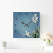 Orchideeën en Ferns Vierkante Klok (Huis)