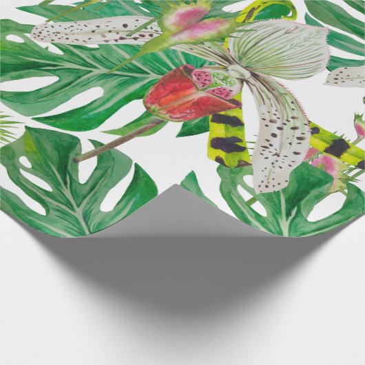 Orchideeën en Floral Cadeaupapier (Hoek)