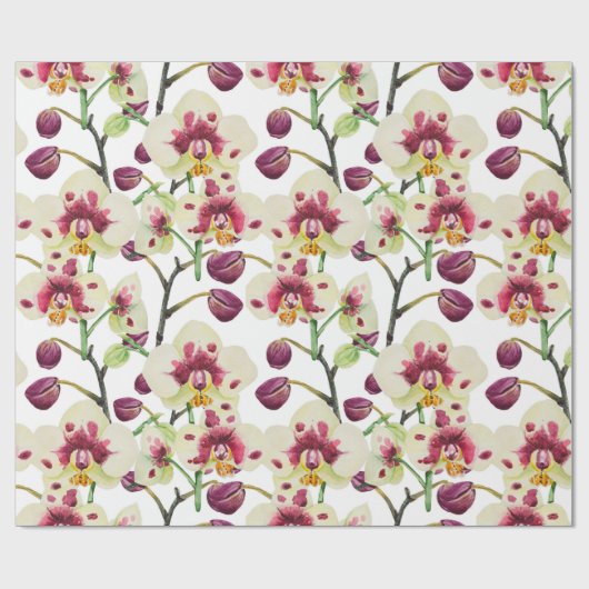 Orchideeën en Floral Cadeaupapier (Vlak)