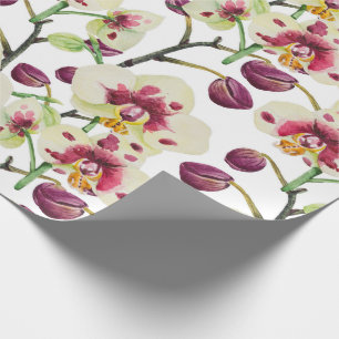 Orchideeën en Floral Cadeaupapier