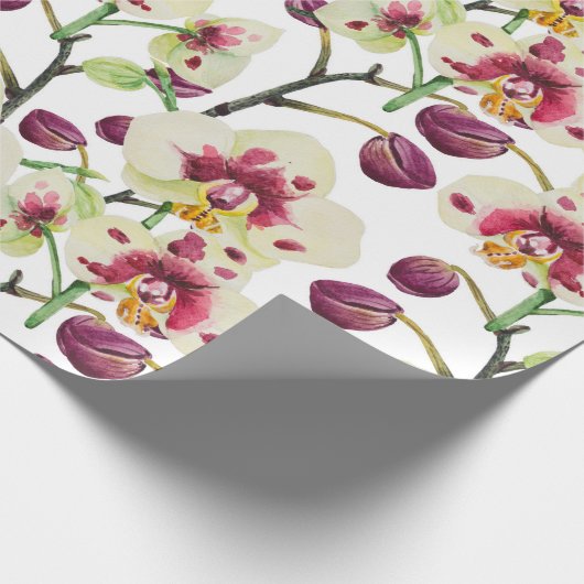 Orchideeën en Floral Cadeaupapier (Hoek)