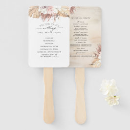 Orchideeën en Gedroogde Palmen Tropische Bruiloft  Handwaaier