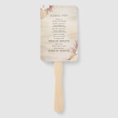 Orchideeën en Gedroogde Palmen Tropische Bruiloft Handwaaier (Achterkant)