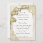 orchideeën en kant bruiloft kaart (Voorkant)