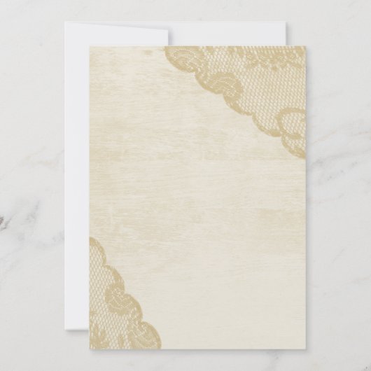  orchideeën en kant bruiloft kaart (Achterkant)