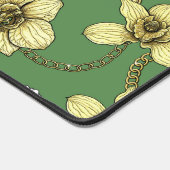 Orchideeën en kettingen, geel en geelgroen bureaumat (Hoek)