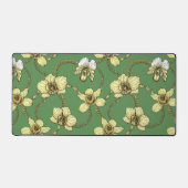 Orchideeën en kettingen, geel en geelgroen bureaumat (Voorkant)