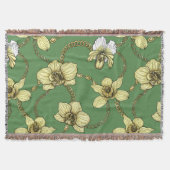 Orchideeën en kettingen, geel en geelgroen deken (Voorkant)