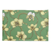 Orchideeën en kettingen, geel en geelgroen kussensloop (Achterkant-Links)