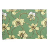 Orchideeën en kettingen, geel en geelgroen kussensloop (Voorkant-Rechts)