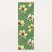 Orchideeën en kettingen, geel en geelgroen yogamat (Voorkant)