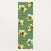 Orchideeën en kettingen, geel en geelgroen yogamat (Achterkant)