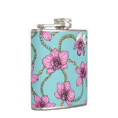 Orchideeën en kettingen, roze en blauw heupfles (Rechts)