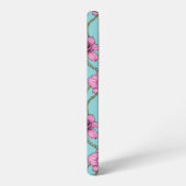 Orchideeën en kettingen, roze en blauw samsung galaxy hoesje (Linkerkant)