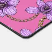 Orchideeën en kettingen, violet en roze bureaumat (Hoek)
