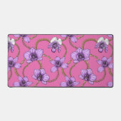 Orchideeën en kettingen, violet en roze bureaumat (Voorkant)