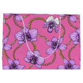 Orchideeën en kettingen, violet en roze groot cadeauzakje (Achterkant)